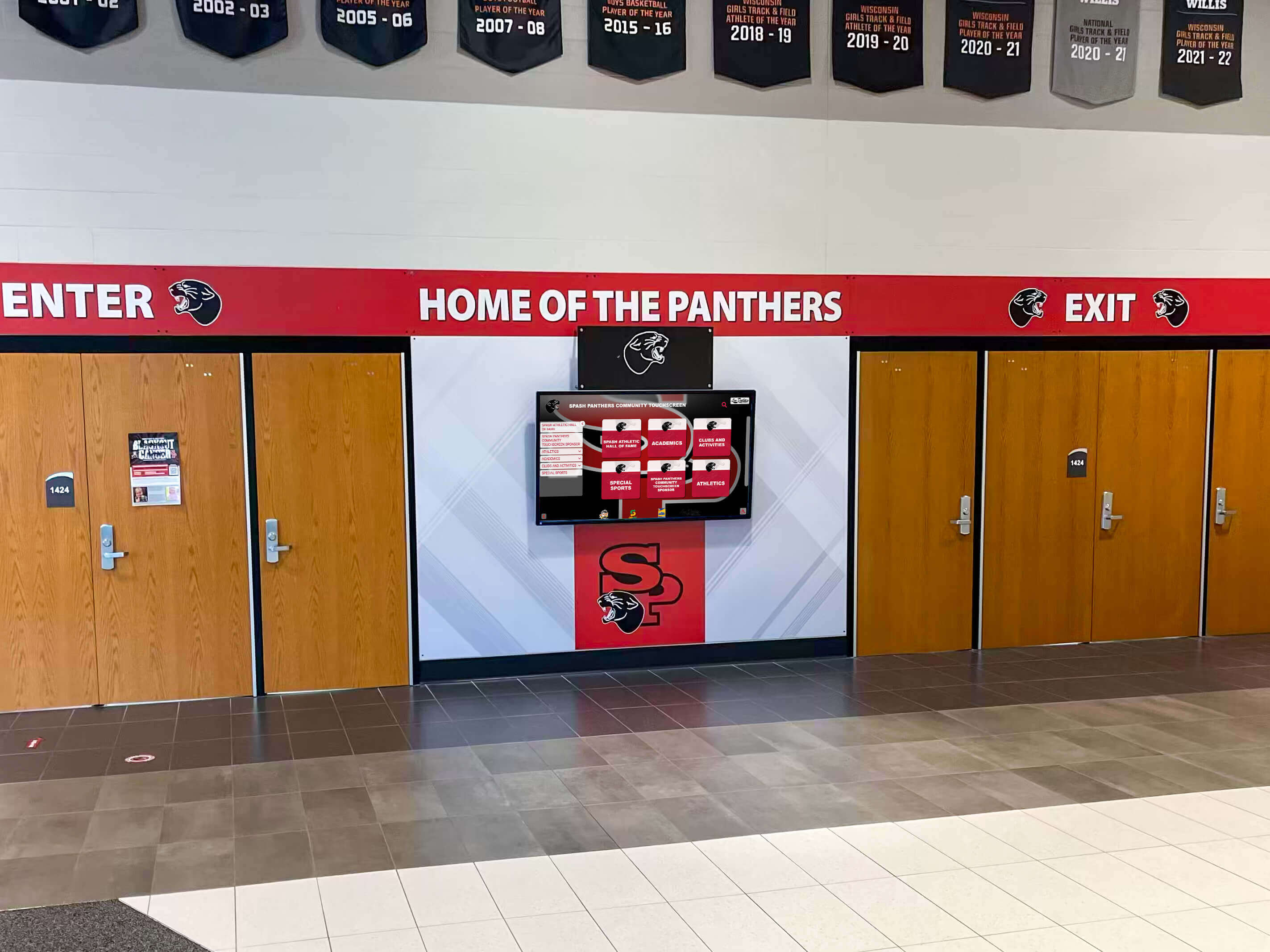 Modern school lobby display