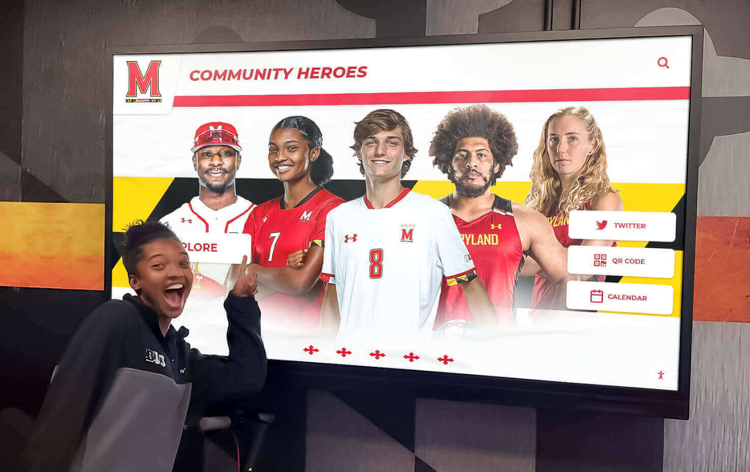 Student exploring athletic achievement recognition Soccer player recognition display